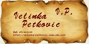 Velinka Petković vizit kartica